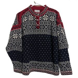 L.L.Bean Vintage Womens Black Sweater Fair Isle
Icelandic Ski Apres Nordic Knit